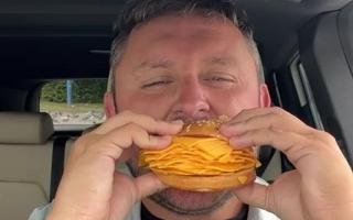 A dad ordered the 'UK's first Real Cheeseburger' after demanding Burger King stack his meatless bun with 20 slices of cheese