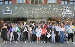 Bury Grammar School students celebrate