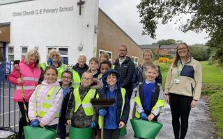 Staff and pupils of Christ Church CE Primary School in Walshaw got involved in the clean-up
