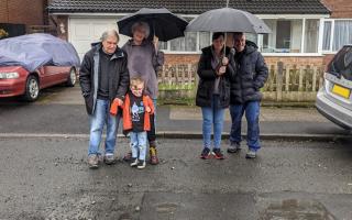 Residents Paul Whatmore, Jackie Taylor, Sylvia Cartwright and Peter Walsh, want potholes on Sandown Road, Whitefield, to be fixed