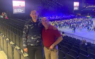 Maurice Fine and his son Jacob at the Elbow gig at the Co-op live