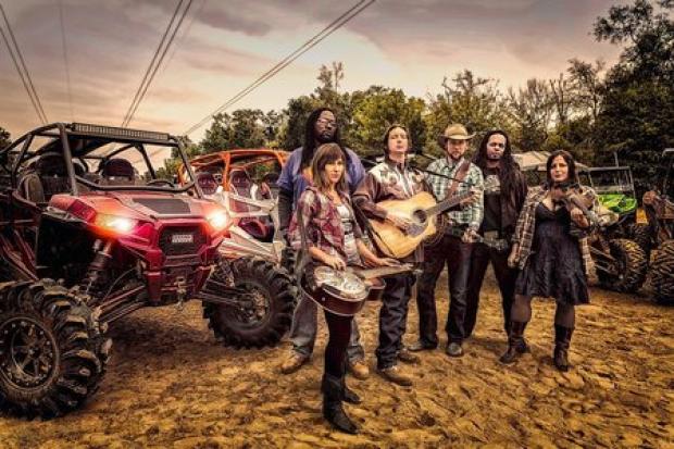 Gangstagrass is made up of singers Rench, R-SON and Dolio, dobro player Landry McMeans, banjo player Dan Whitener and fiddle player Melody Berger