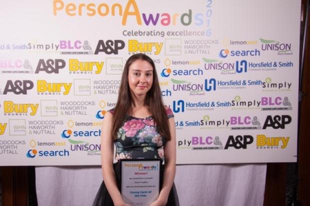 Maria Hughes, aged 22, of Prestwich, has won an award for her bravery
