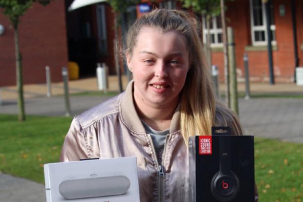 Sophie Jones, aged 20, of Bury, returned to Bury College to collect competition prizes