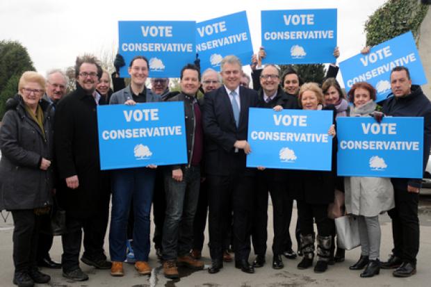 Brandon Lewis with local Conservatives at Westhoughton Conservative Club.
